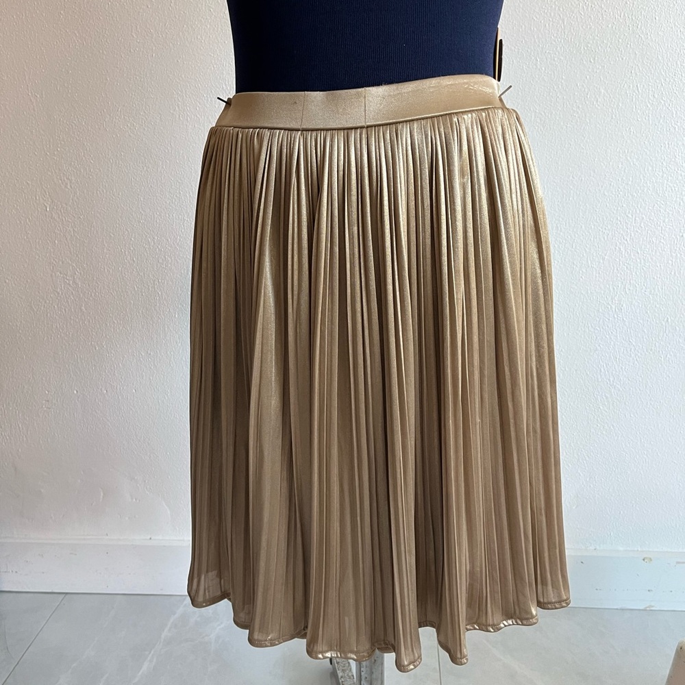 Willi Smith | Gold pleated skirt